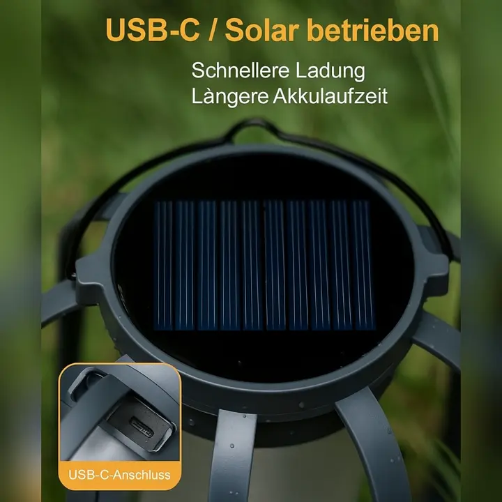 Solar-Flammenlaterne mit 4 Leuchtmodi – Wetterfestes Licht für Garten, Terrasse & Camping