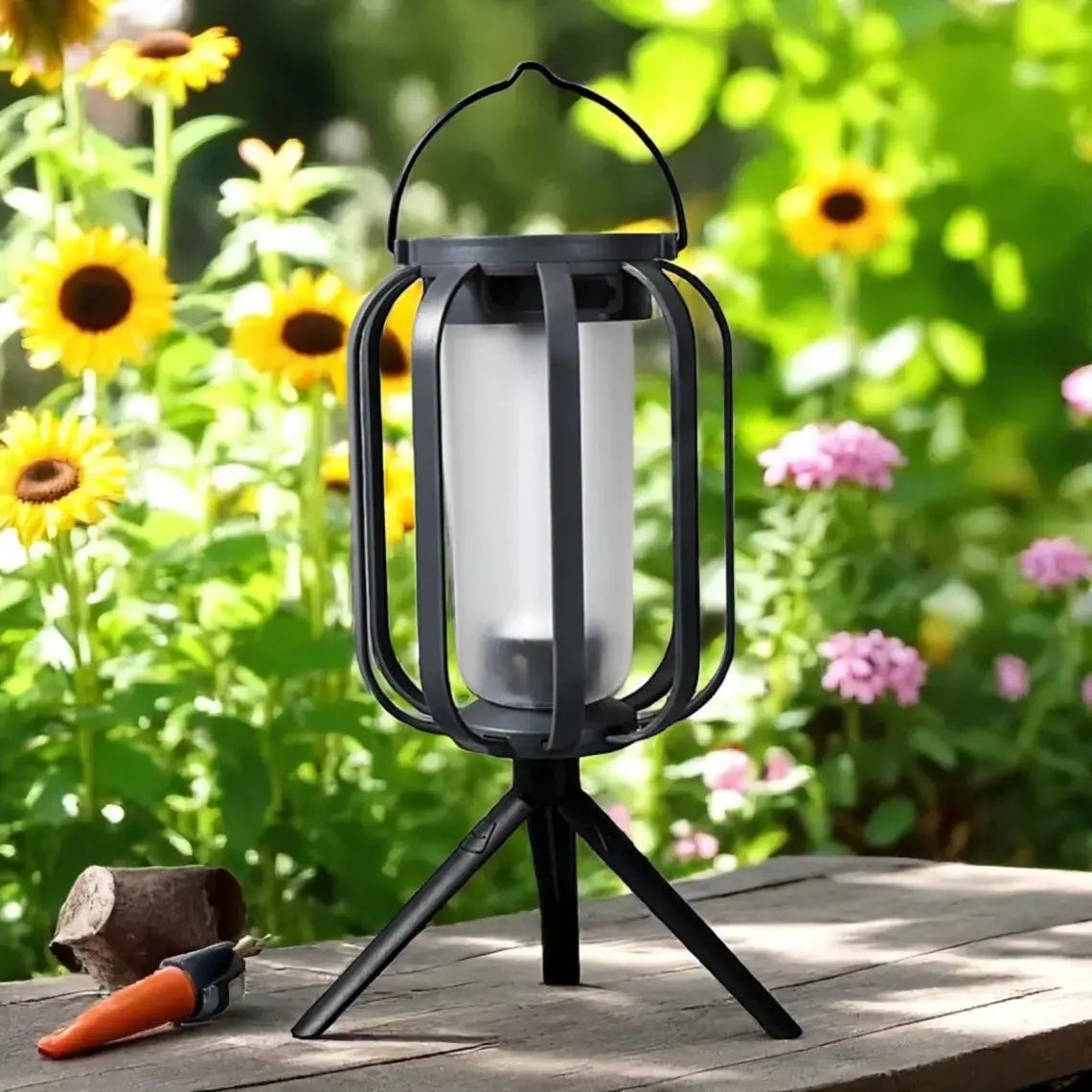 Solar-Flammenlaterne mit 4 Leuchtmodi – Wetterfestes Licht für Garten, Terrasse & Camping