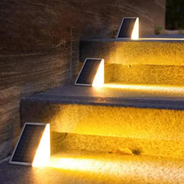 Solar-Treppenleuchten für Außen – Warmweißes LED-Licht