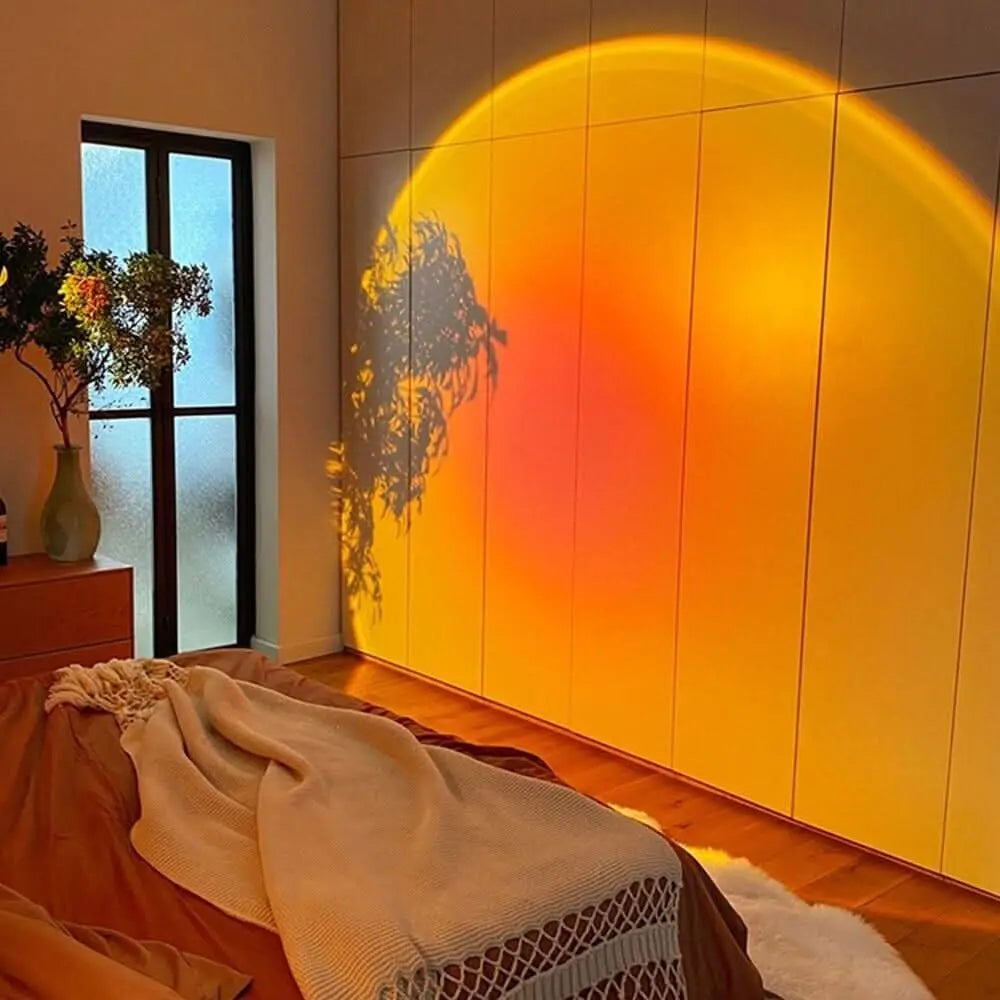 LED-Projektionslampe mit Sonnenuntergang-Effekt – 16 Farben