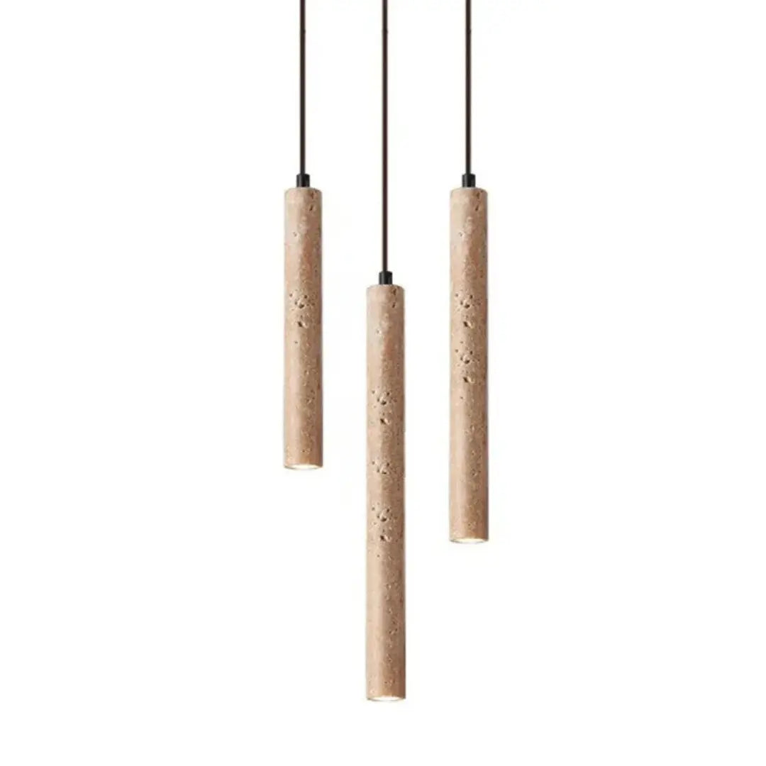Travertin Pendelleuchte im Wabi-Sabi-Stil
