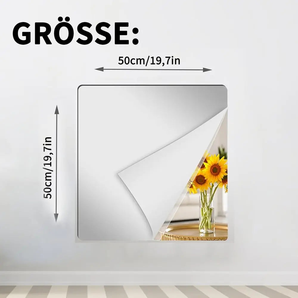 Ultra-flexibler Spiegel-Wandaufkleber – sicher und bruchsicher