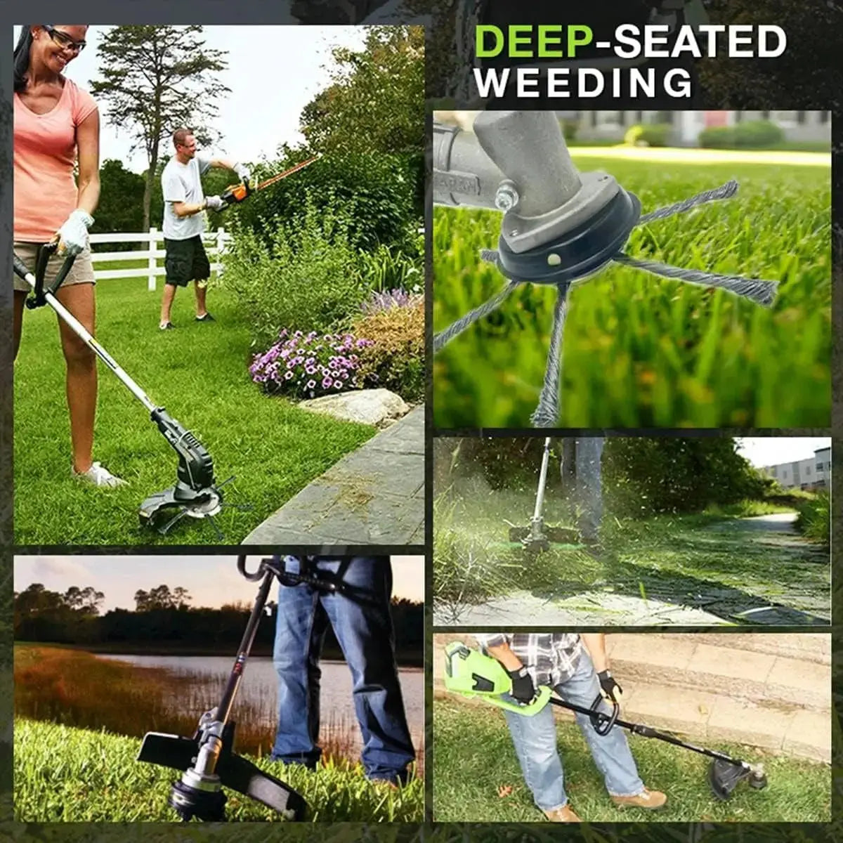 Unkraut entfernen wie ein Profi – mit dem 6-Zoll Stahlbürstenkopf