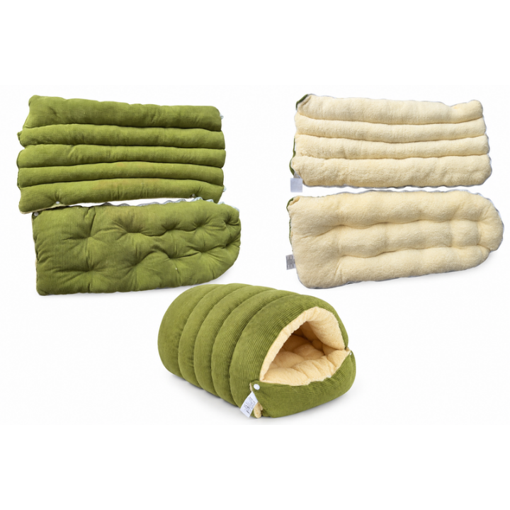Kuschelhöhle Cord mit Plüschfutter für Katzen und Hunde