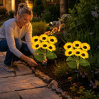 Solar Sonnenblumen-Gartenleuchten mit 6 Blüten