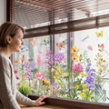 Fensteraufkleber Blumen & Schmetterlinge – Wildblumen-Motiv