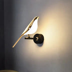 Vogel-Tischleuchte aus Eisen mit Goldakzent