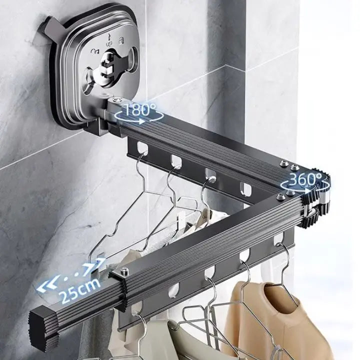 Platzsparendes Wand-Trocknerregal – klappbar, drehbar, bohrfrei