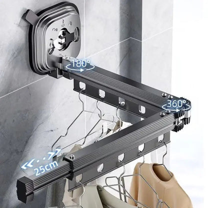 Platzsparendes Wand-Trocknerregal – klappbar, drehbar, bohrfrei