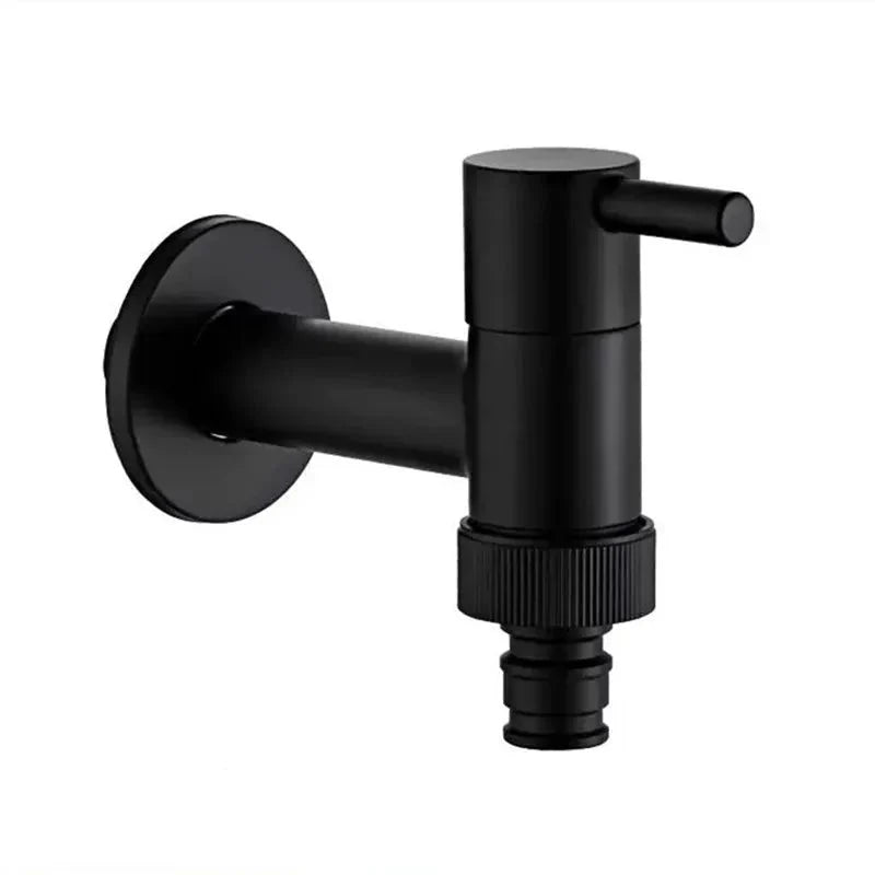Wandwasserhahn Messing schwarz matt für Garten und Balkon