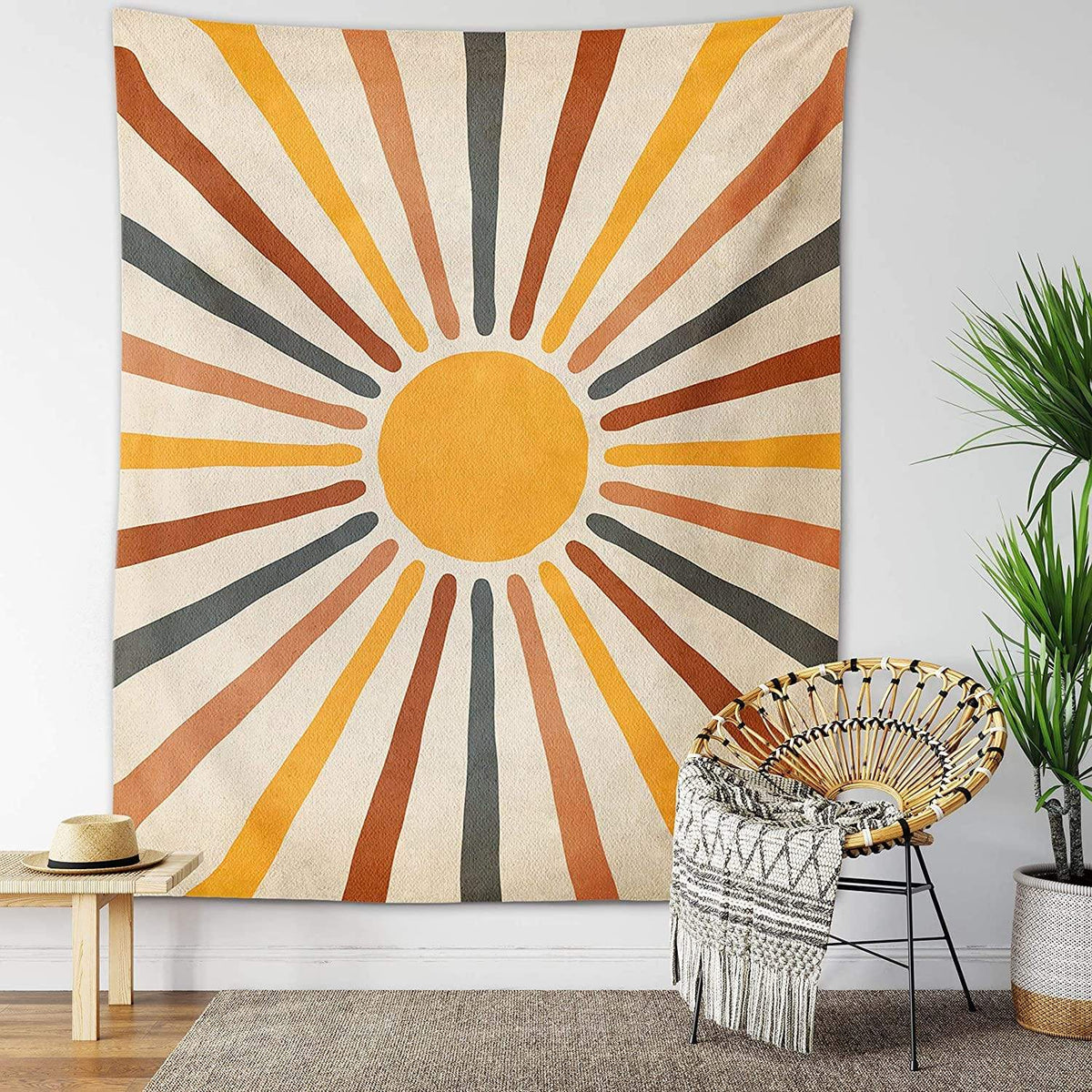 Wandteppich Sonnenmotiv Boho-Stil