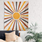Wandteppich Sonnenmotiv Boho-Stil