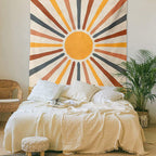 Wandteppich Sonnenmotiv Boho-Stil