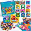 Pom-Pom Bastelset mit 12 Tiermotiven und 600 Pompons