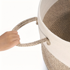 Aufbewahrungskorb aus Polyester – Zweifarbig Braun-Grau
