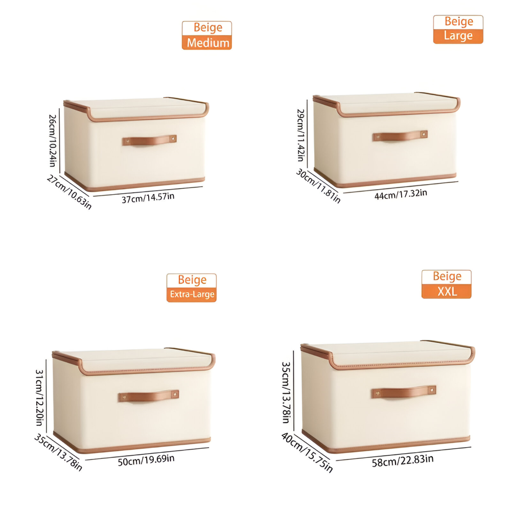 Faltbare Aufbewahrungsbox mit Deckel und Griffen