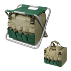Garten-Werkzeug-Set mit Klapphocker – 7 Edelstahl-Geräte, ergonomisch