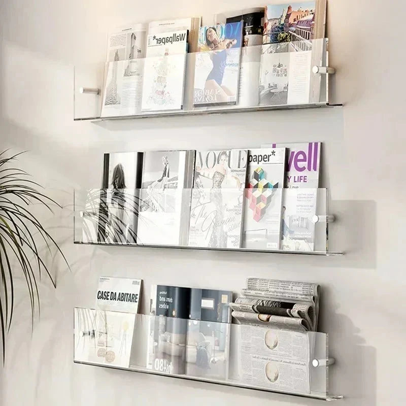 Wandregal für Bücher, Zeitschriften und Schallplatten, wandmontierbar