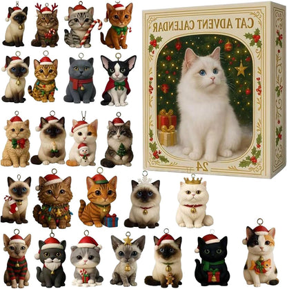 Katzen-Adventskalender | Handbemalte Harzfiguren & Überraschungen