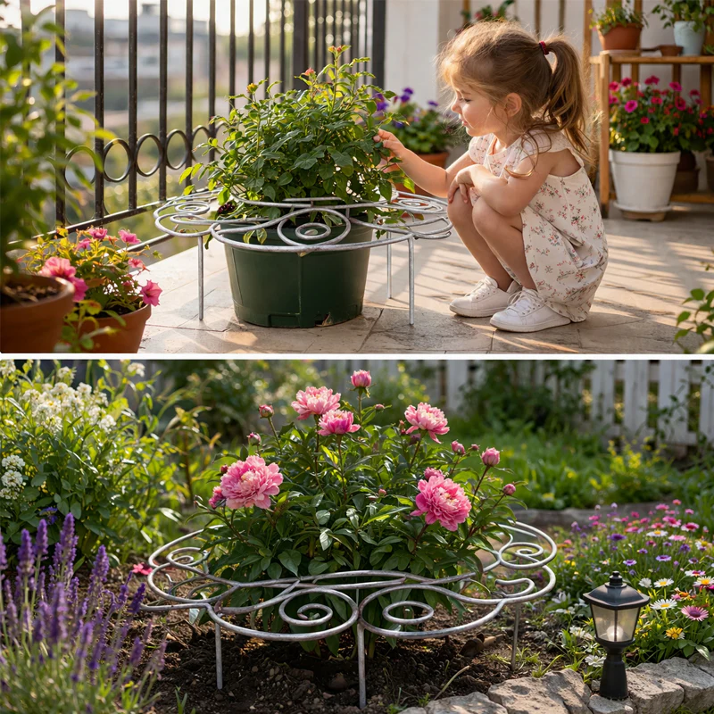 Spiralstütze aus Eisen für Blumen und Pflanzen