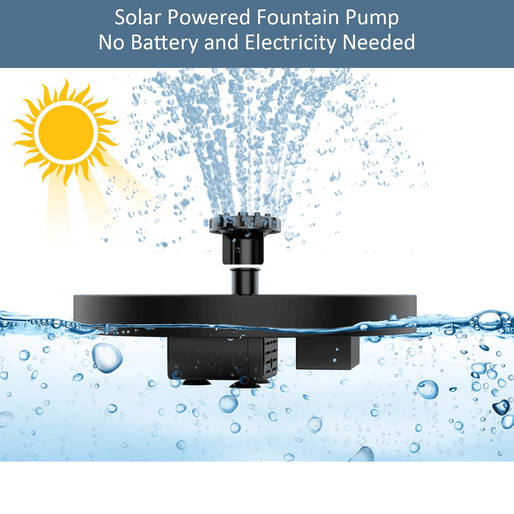 Solar-Springbrunnen mit Wechseldüsen für Garten und Teich