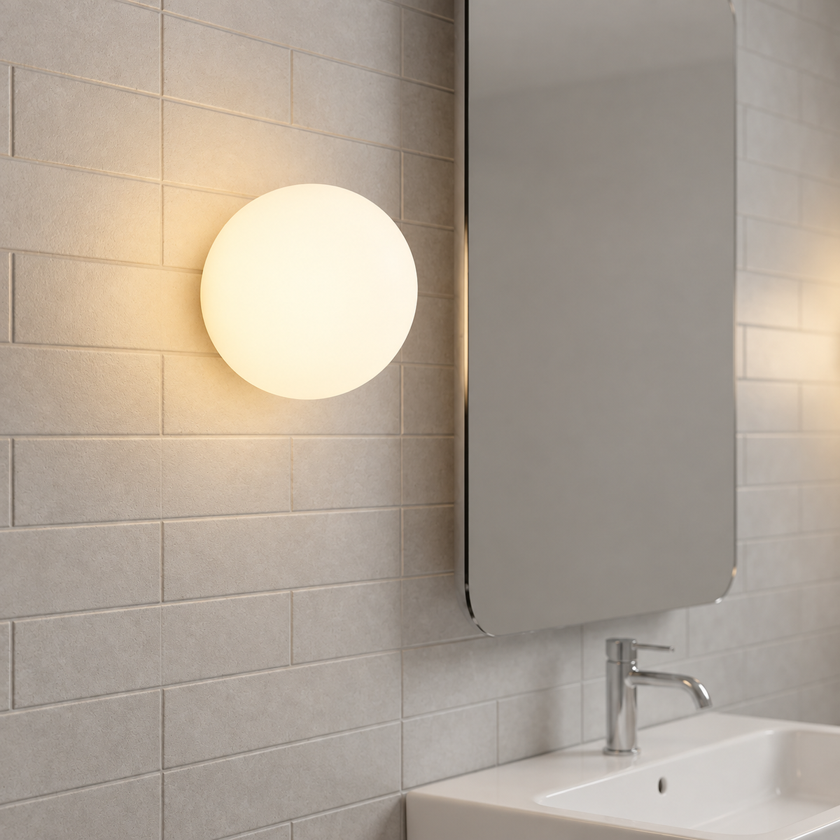 Glas-Wandleuchte rund mit G9-Fassung