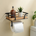 Badregal mit Toilettenpapierhalter – Metall und Holz
