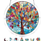 Acryl Puzzle-Fensterbild mit Lebensbaum-Motiv