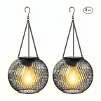 Solar-Gartenlaterne mit Metallgitter – Warmweiss, 36h Leuchtdauer