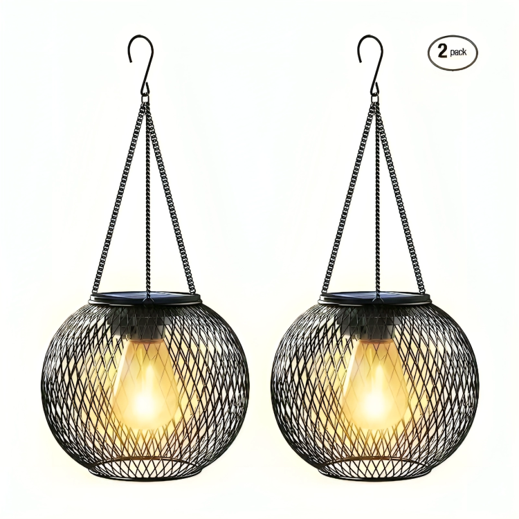 Solar-Gartenlaterne mit Metallgitter – Warmweiss, 36h Leuchtdauer