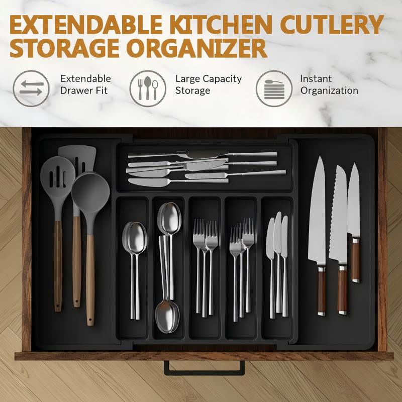 Besteck-Schubladenorganizer ausziehbar 33–57 cm