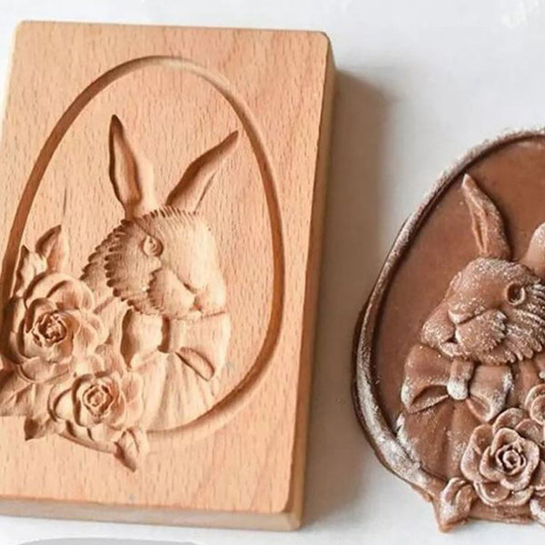 Holz-Keksform mit handgeschnitzten Tiermotiven