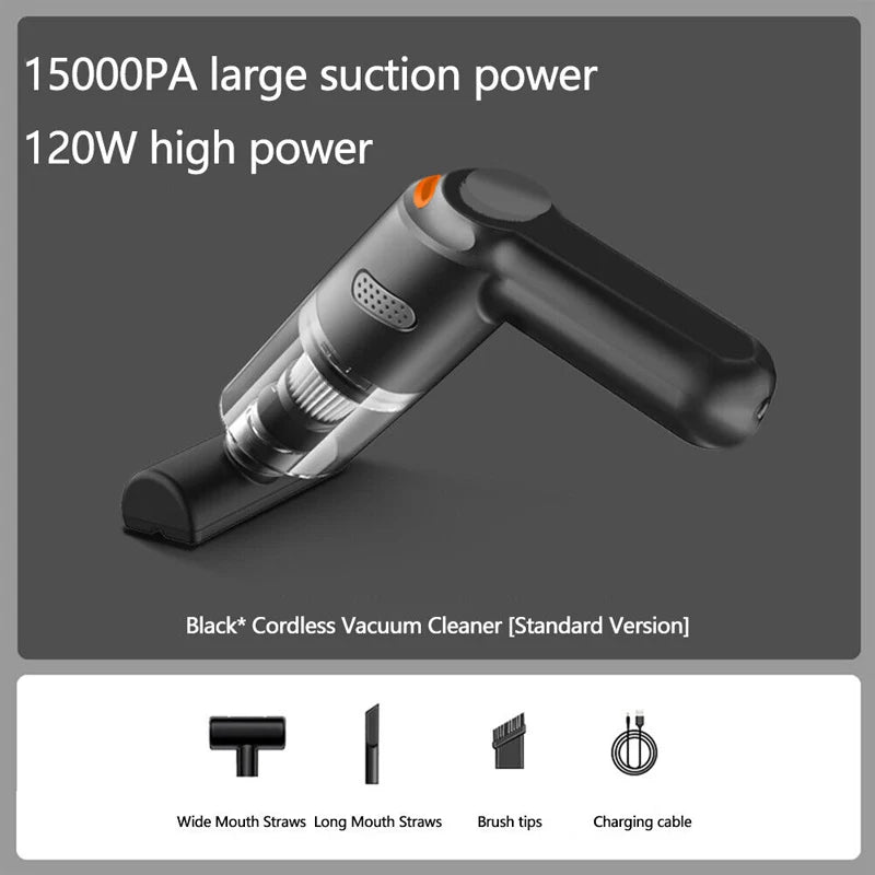 Akku-Handstaubsauger kabellos für Auto und Zuhause, 10.000 Pa, 4.000-mAh-Akku, 30 Minuten Laufzeit
