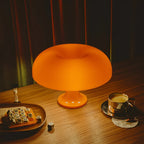 Pilz-Tischleuchte, dimmbar mit drei Lichtfarben, USB, Retro-Design