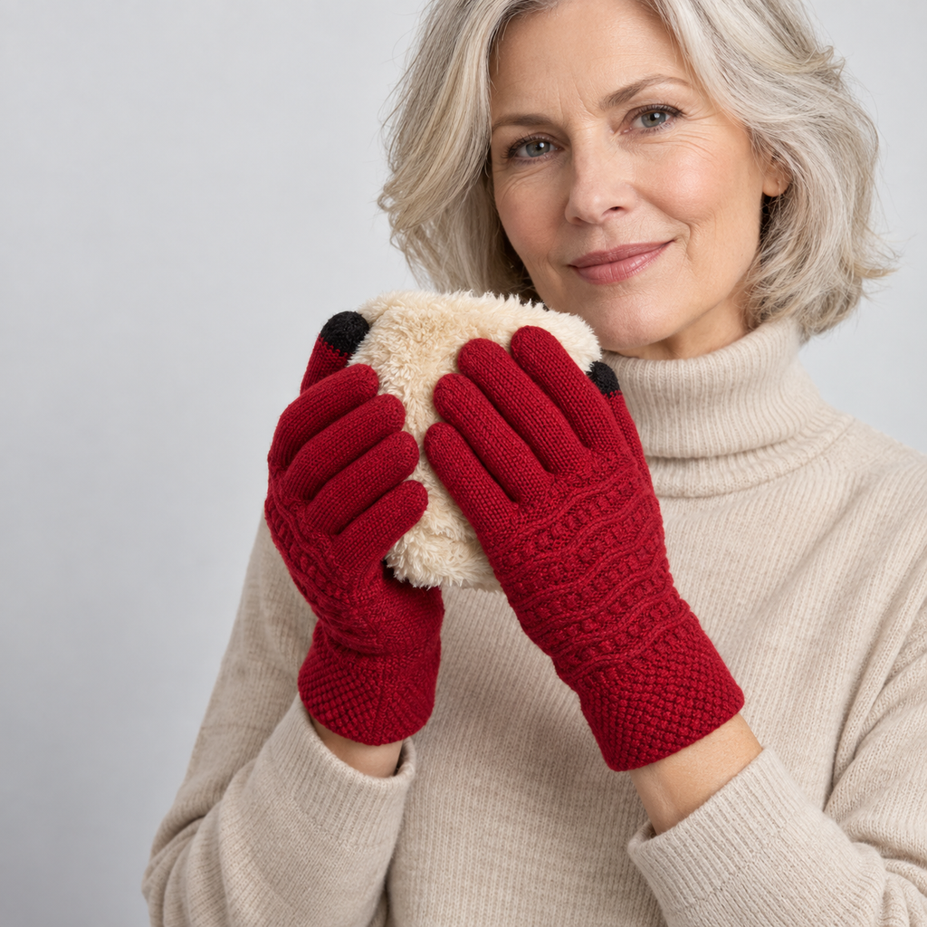 Thermo-Fleece Handschuhe mit Touchscreen-Spitzen