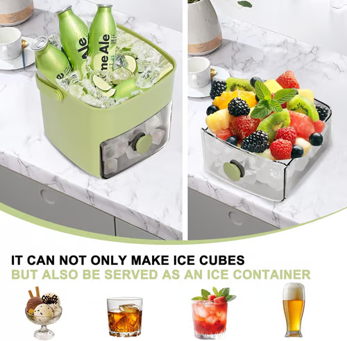 Eiswürfelbereiter mit Druckmechanismus – Stapelbar mit Deckel