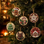 Diamond Painting Weihnachtsanhänger Set – 6-teilig