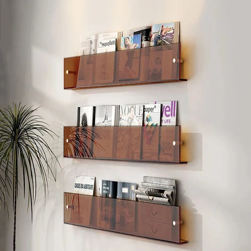 Wandregal für Bücher, Zeitschriften und Schallplatten, wandmontierbar