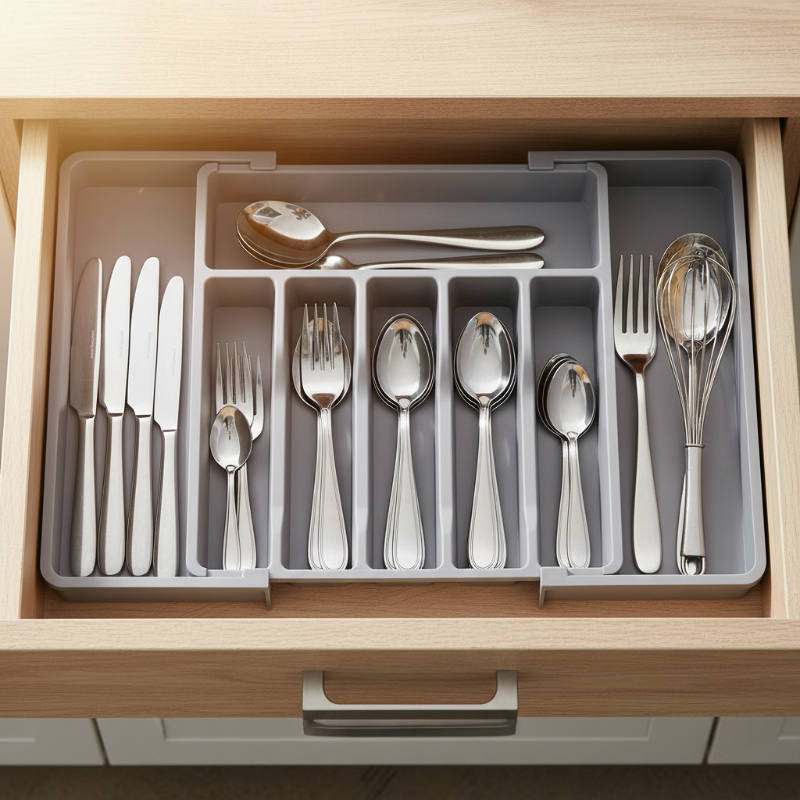 Besteck-Schubladenorganizer ausziehbar 33–57 cm
