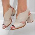 Ledersandalen mit Absatz und Komfortfussbett