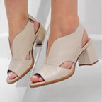 Ledersandalen mit Absatz und Komfortfussbett