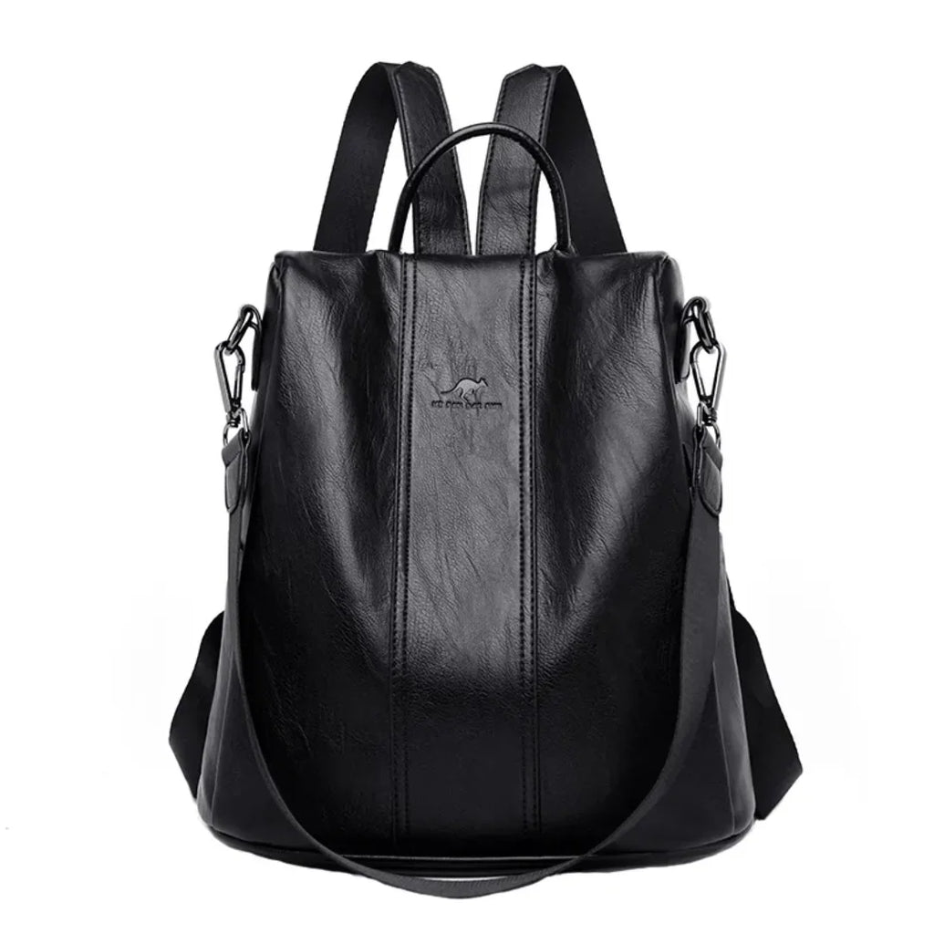 Diebstahlsicherer Rucksack aus Kunstleder – Wandelbar zur Schultertasche