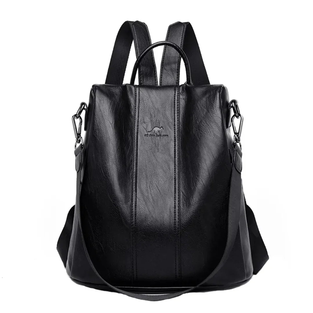 Diebstahlsicherer Rucksack aus Kunstleder – Wandelbar zur Schultertasche