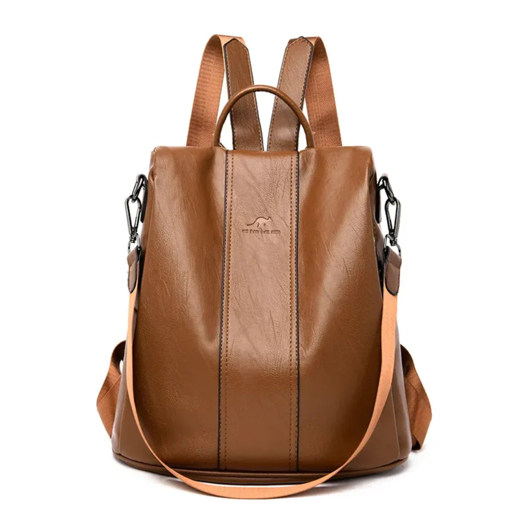 Diebstahlsicherer Rucksack aus Kunstleder – Wandelbar zur Schultertasche