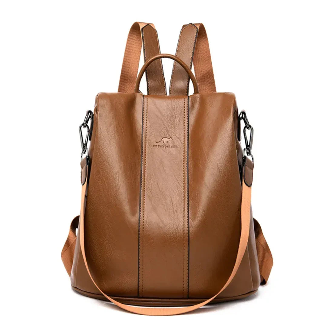 Diebstahlsicherer Rucksack aus Kunstleder – Wandelbar zur Schultertasche