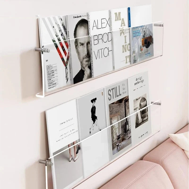 Wandregal für Bücher, Zeitschriften und Schallplatten, wandmontierbar