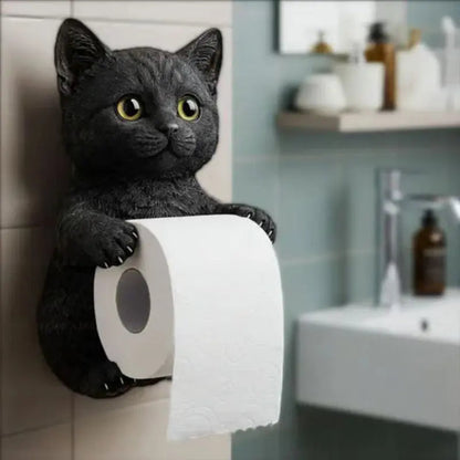 Toilettenpapierhalter | 3D Katzenform | Einfache Montage | Harz