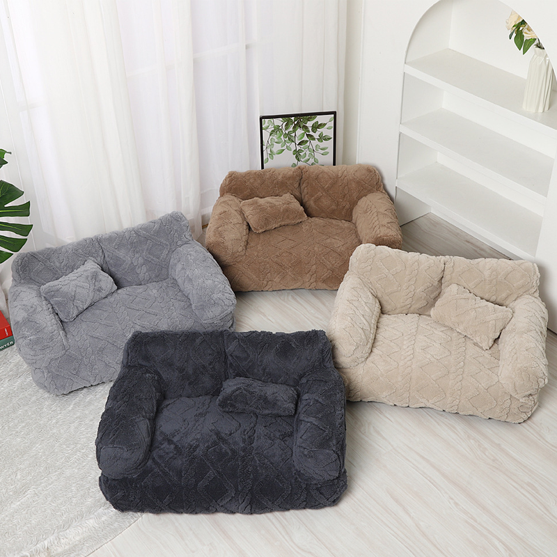 Plüsch Hundebett mit erhöhtem Rand