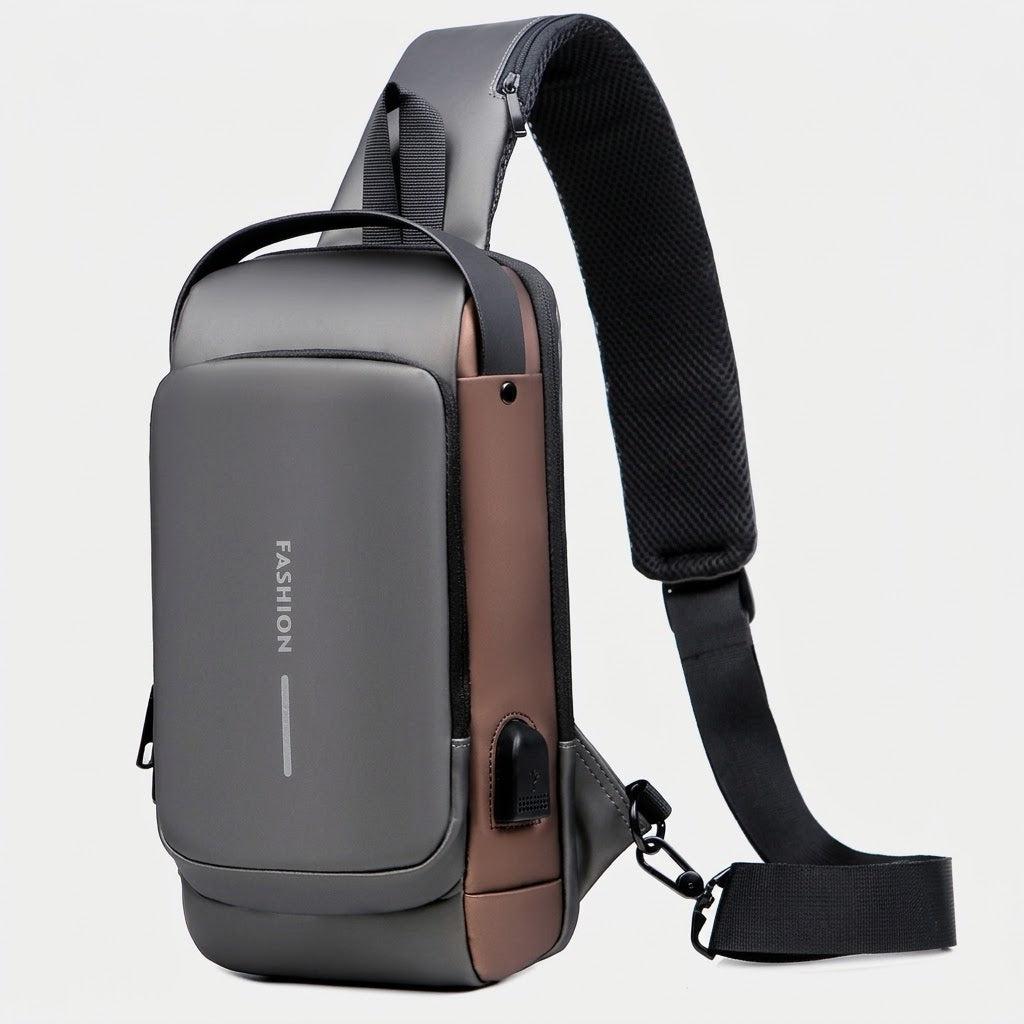 Sling Bag mit USB-Ladeanschluss aus Oxford-Gewebe