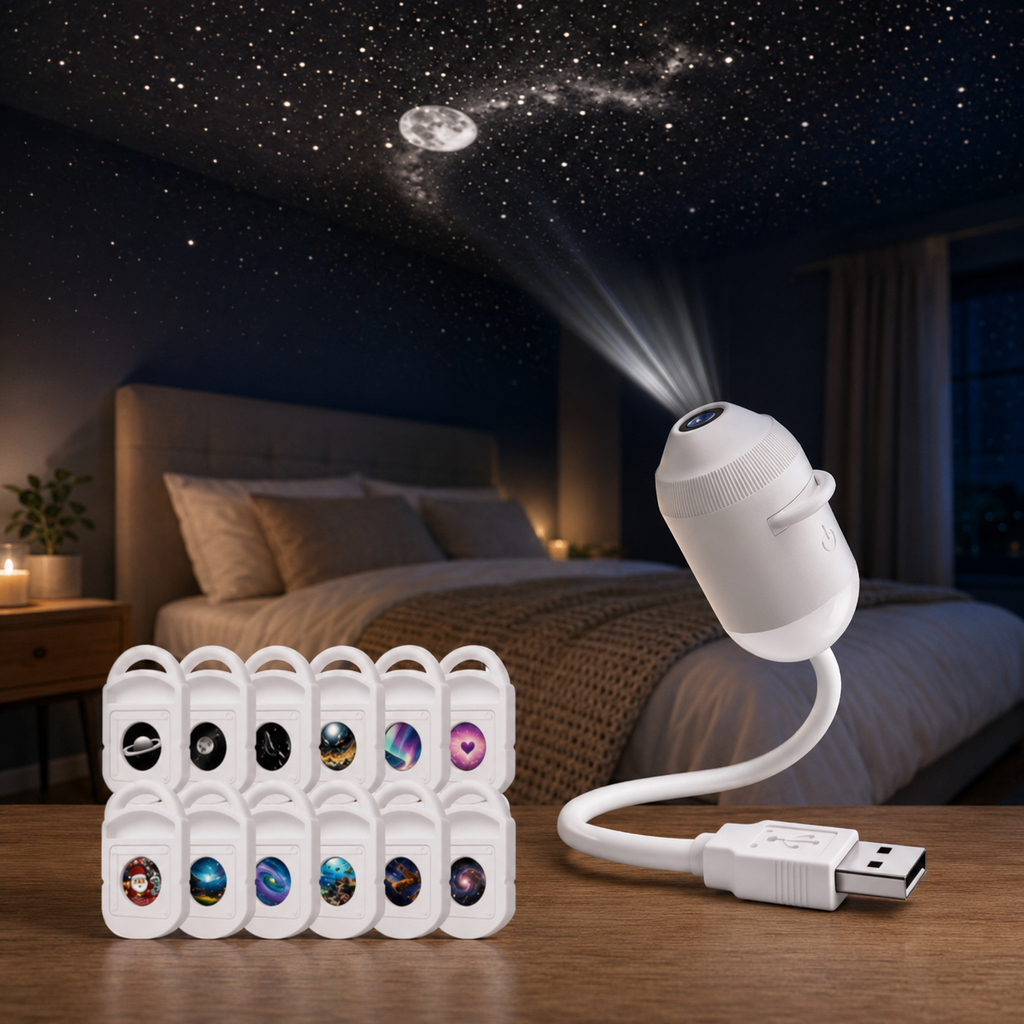 USB-Sternenhimmel-Projektor mit 12 Motiven